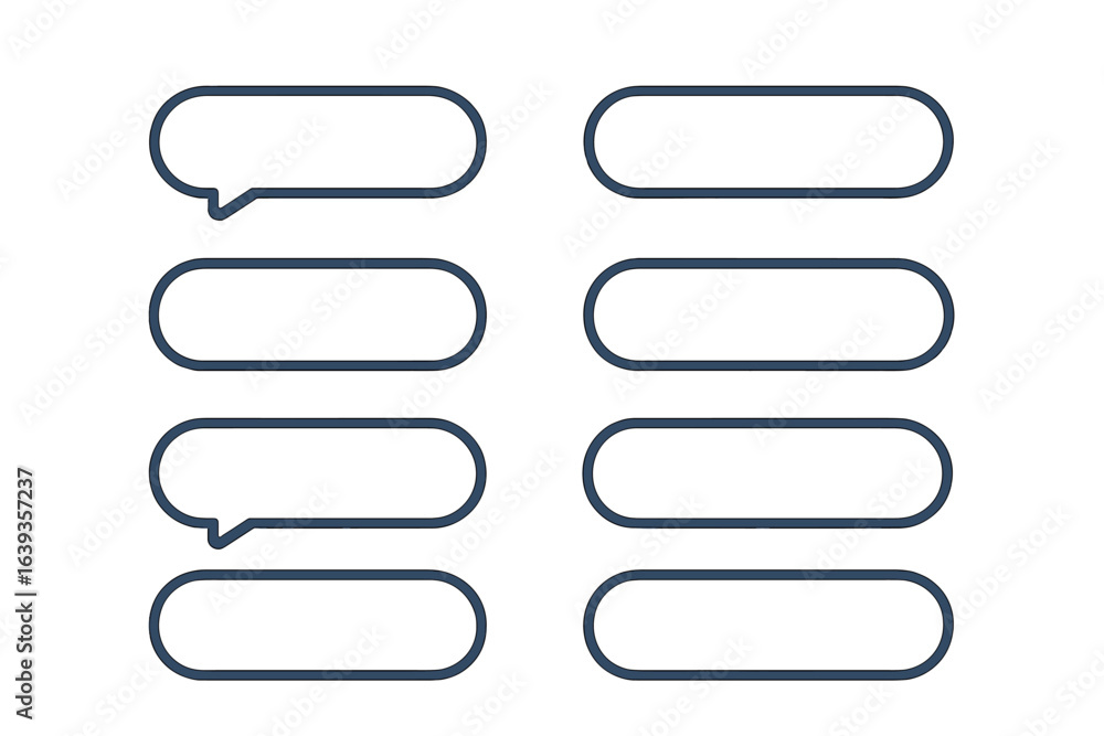 Poster text bubbles for communication design in a modern, minimalist style suitable for various digital app