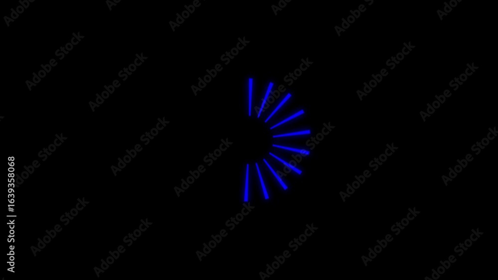 Aufkleber glowing circle loading bar. counting for load . black background 4k video.