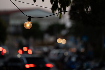 tree decorations lamp on the streets
