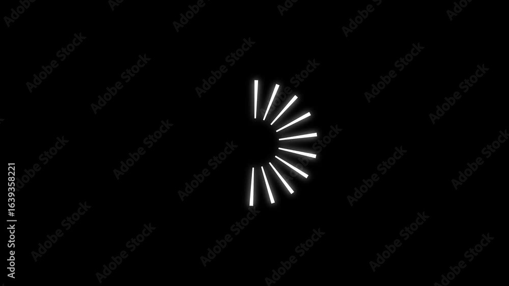 Aufkleber glowing circle loading bar. counting for load . black background 4k video.