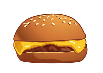 Simple cheeseburger featuring a juicy beef patty topped with melted cheddar cheese in a soft sesame seed bun for a classic taste experience.