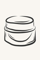 Ink Outline Cosmetic Bottle Silhouette. Elegant Doodle Line Stroke Sketch. Skincare and Everyday Beauty Skin Routine Concept.	 Plastic Lotion, Cream, Shampoo Product Isolated Package. 