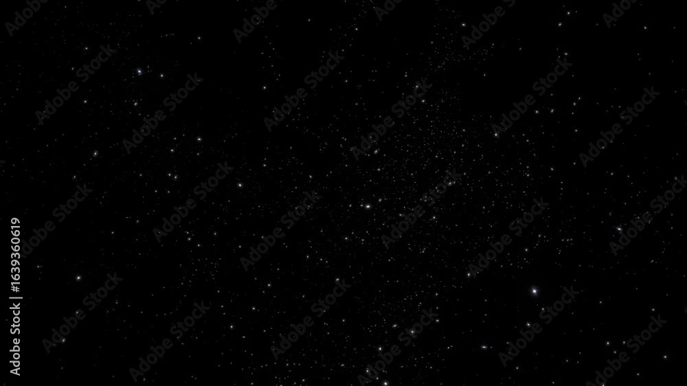 Canvas Prints loop white dust star particles animation flow on black abstract background. animation of fiery white