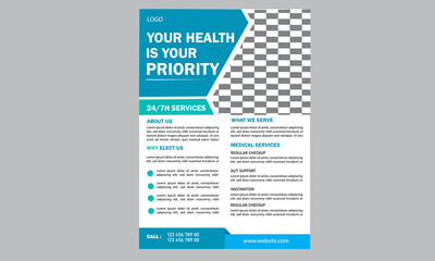 corporate minimal medical business flyer design template