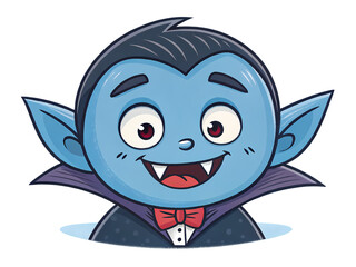 Cute Little Vampire: Halloween Cartoon Character Illustration on transparent background