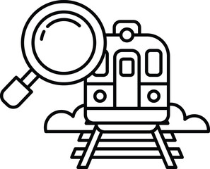 A train with a magnifying glass on it