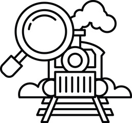 A train with a magnifying glass on it