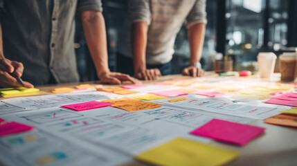Obraz premium Corporate Meeting with Professionals Reviewing Documents, Analyzing Sales Graphs, and Finalizing Partnership Agreement, Business Executives Signing Contract Agreement in Modern Office with Growth Char