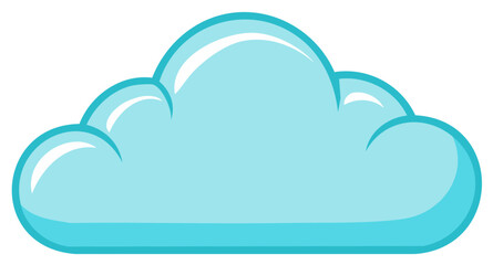 Fototapeta premium Cute Cartoon Light Blue Cloud Icon Isolated Vector Graphic Design Element Weather Symbol