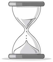 Stylized Sand Timer Illustration of Time Passing Deadline Countdown Cartoon