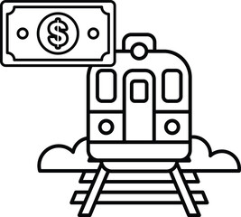 A train with a dollar bill on it