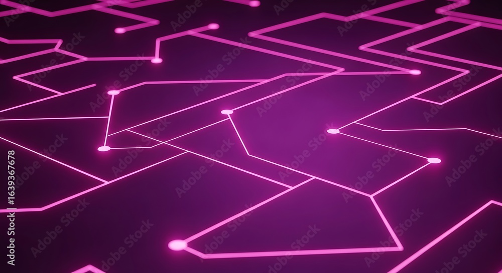 Aufkleber vibrant digital network glow with interconnected nodes, symbolizing futuristic technology and data f