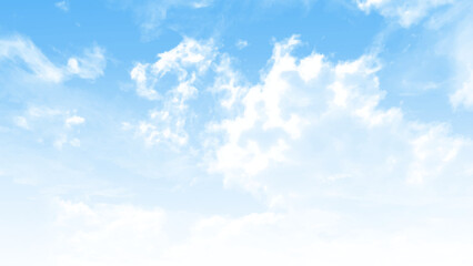White clouds and blue sky for background Abstract, postcard nature art pastel style,s oft and blur focus.
