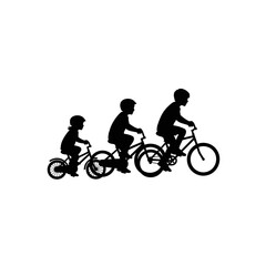 Obraz premium Kids Riding Bicycles Together - Friendship and Fun Icon