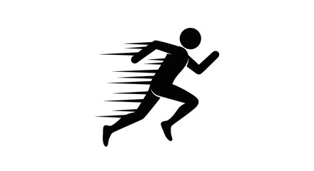 Obraz premium Stick Figure Running Fast - Exercise and Sport Icon