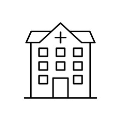 Hospital building icon line icon hospital building sign isolated on white