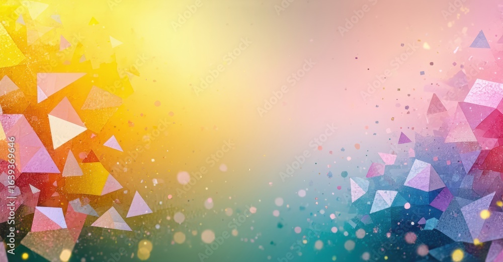 Aufkleber bright colorful abstract background. geometric shapes, gradients, sparkles create dynamic visual eff