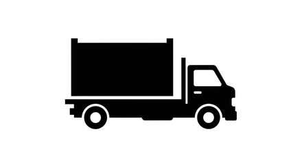 Cargo Truck Silhouette Icon - Shipping, Logistics, and Freight