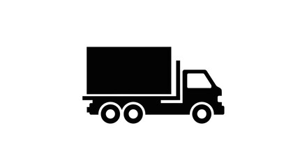 Cargo Truck Silhouette Icon - Shipping, Logistics, and Freight