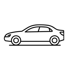car icon line vector illustration isolated on white