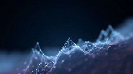 Abstract digital network with glowing blue lines, futuristic technology background, data visualization concept