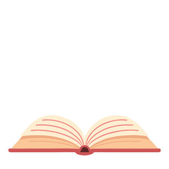 Vector illustration of an open book with visible pages, isolated on a white background. 