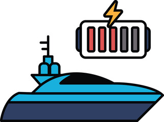 A boat with a battery on it