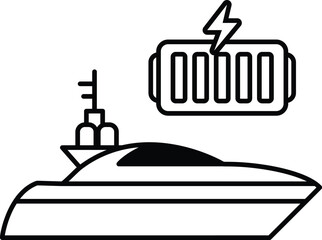 A boat with a battery on it