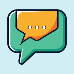 Naklejka premium Colorful illustration of a stylized speech bubble with three small circles