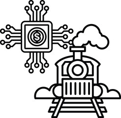 A train is shown with a dollar sign on the side