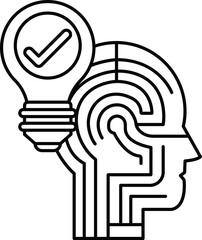 A head with a light bulb on it