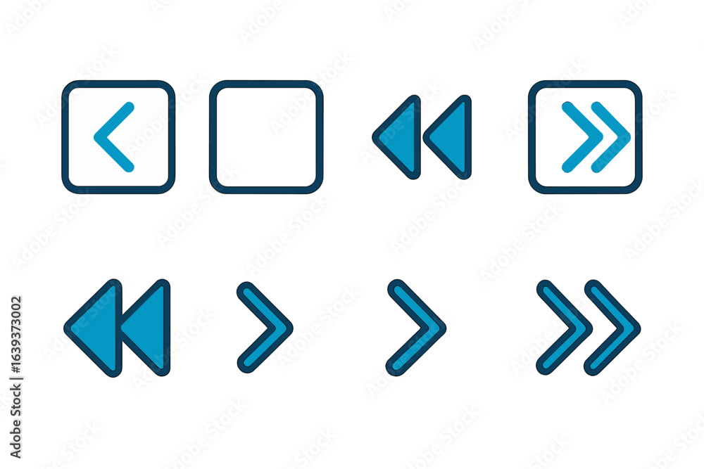 Aufkleber stylish directional icons designed for user interface navigation in modern applications and websites
