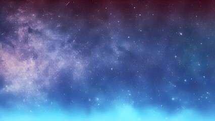 Fototapeta premium A deep blue starry night sky with a vibrant galaxy and glowing nebula