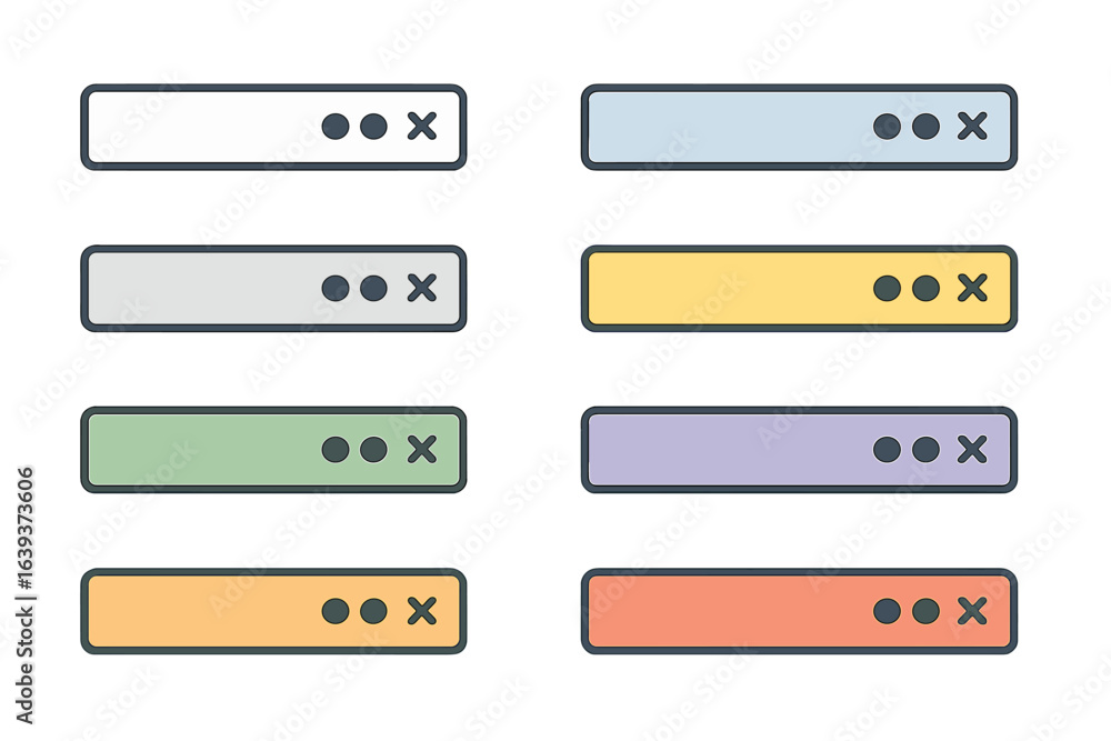 Aufkleber colorful design elements for user interface in a modern digital application layout