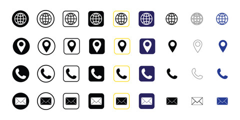 Business card all icon collection here