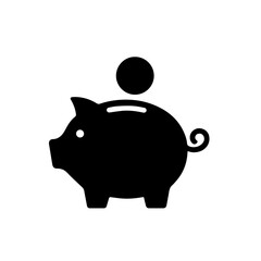 Piggy bank with dollar coin set isolated on white vector