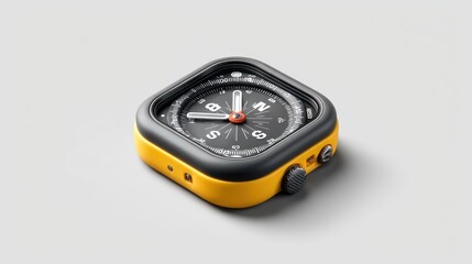 Yellow and black smart watch case.