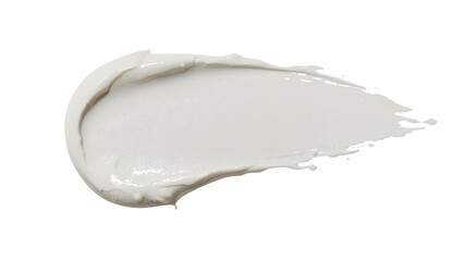 Cosmetic white face cream or clay texture displayed on white background, abstract and isolated beauty template
