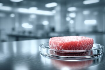 Preparing Raw Beef Patty in Modern Kitchen Food Photography Bright Environment Close-Up View
