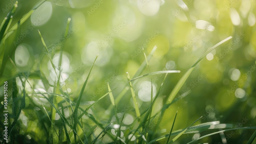 Poster abstract background featuring green bokeh and soft light