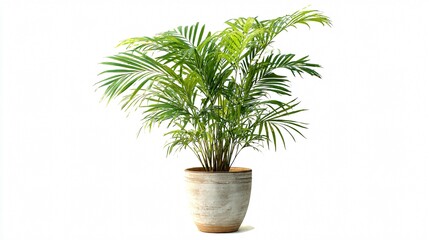 Fototapeta premium Professional Photography of Areca Palm in a Pot - Isolated on White Background