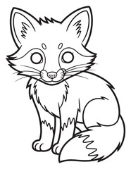 Cute Fox Sitting – Woodland Animal Coloring Page for Kids and Nature Lovers