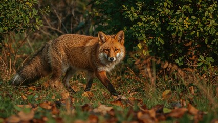 Fototapeta premium Red Fox Exploring the Great Outdoors