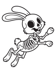 Skeleton Bunny Rabbit – Creepy Cute Halloween Animal Coloring Page