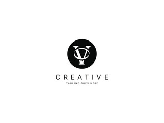 v o modern letter logo