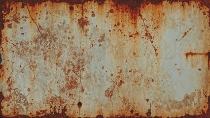 Aged metal wall showing rust spots and scratches on paint