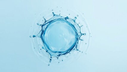 Abstract blue wave on a clean water splash backdrop