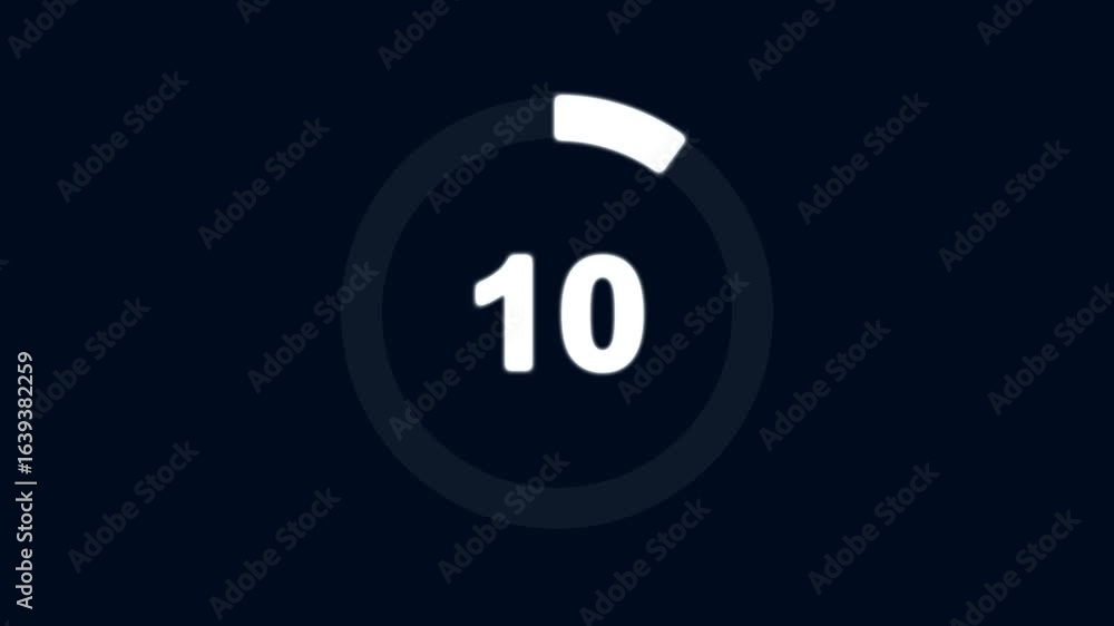 Poster numerical counting from 0 to 12. circular progress bar with bright neon white light , countdown whit