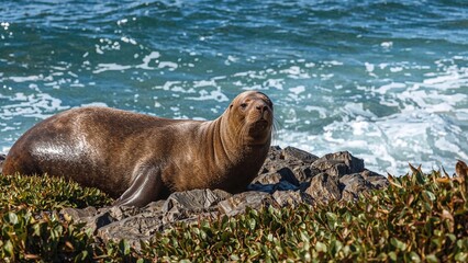 Obraz premium Pinniped Near Oceanfront Area