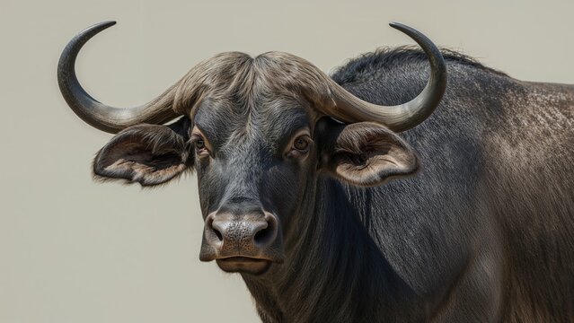 Close-up of a farm water buffalo